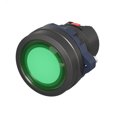 Головка кнопки плоская прозрачная без фиксации, зеленая M22P-FMLGP