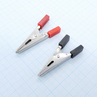 Зажим крокодил 8-0028 кр/чер (пара) 5А