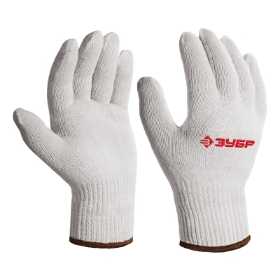 ЗУБР ОПТИМА, L-XL, х/б перчатки без покрытия, 10 класс (11445-XL)