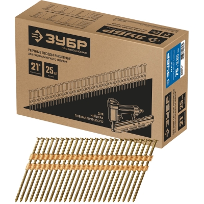 ЗУБР SN21 75 х 3.05 мм, реечные гвозди рифленые, 2500 шт (305392-75)